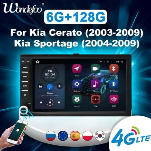 Carplay 2 din Android 10 Car radio For Kia CERATO Sportage 2003-2009 Auto Stereo autoradio 7'' Multimedia player Navigation GPS