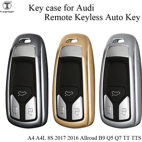 Aluminum alloy car key cover case for Audi A1 A2 A3 A4 A5 A6 A7 TT Q3 Q5 Q7 R8 S6 S7 S8 SQ5 RS5 flip folding remote protected