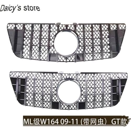 For M ercedes Benz ML Class W164 GT R grille Front mesh Grille FOR ML class ML300 ML320 ML350 ml400 ML450 2009-2011