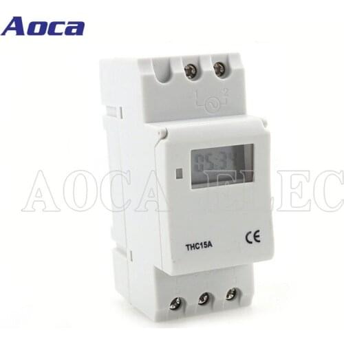 Electronic Weekly 7 Mini Digital LCD Power Timer Programmable Relay Timer Switch AC 220V / 110V DC 12V 16A Din Rail Timer Switch