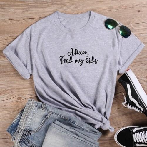 Feed My Kids Shirt Funny T Shirts Women Tshirt Loose Camiseta Mujer Short Sleeve Tshirt Cotton Women Black Tee Shirt Femme