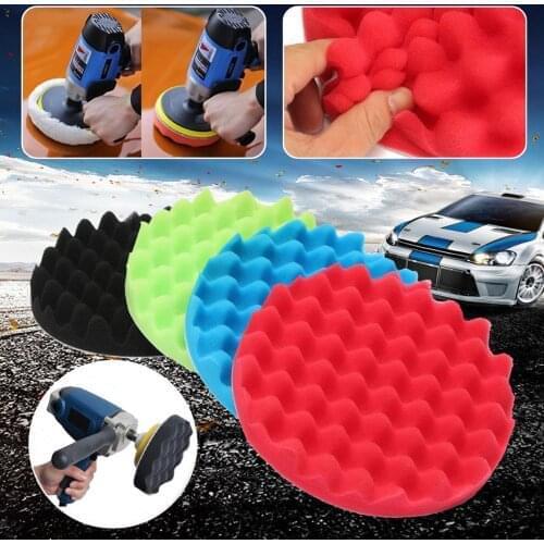 Professional Quality 4PCS 3/4/5/6/7" Inch Sponge Buff Buffing Polishing Pad Kit Set For Car Polisher