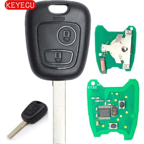 Keyecu KYDZ Remote Key 2 Button 433MHz+With Chip ID46 Uncut Blank Blade for Old Citroen C1 C3 HU83 Blade