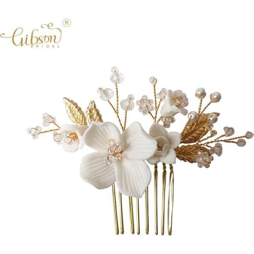 Pretty Flower Crystal Headpiece Wedding Hair Combs Bridal Accessory Women Hair Ornaments Jewelry