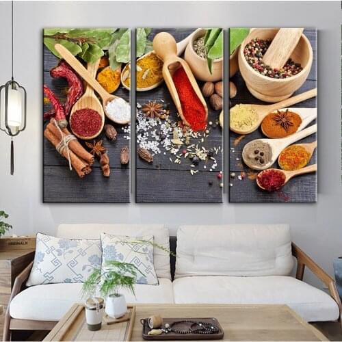 Kitchen Theme Modular Pictures Spice Canvas Paintings On The Wall Posters And Prints For Kitchen Wall Room Framed Ready To Hang