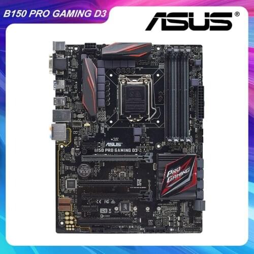 ASUS B150 PRO GAMING D3 Intel B150 B150M LGA 1151 Desktop Gaming PC Motherboard DDR3 64GB Core i7 i5 i3 CPU PCI-E X16 3.0 slots