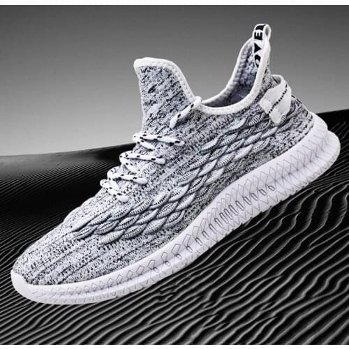 New mens casual shoes flying woven mesh light sneakers breathable summer large size outdoor sports popular mens shoes
