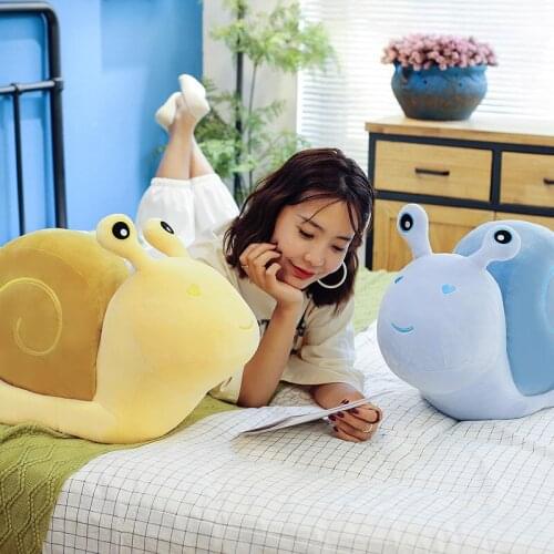 Stuffed Plush Snail Toys Pillow Kawaii Sleeping Pillow Cute Snail Doll Plush Toy for Kids Birthday Christmas Gift