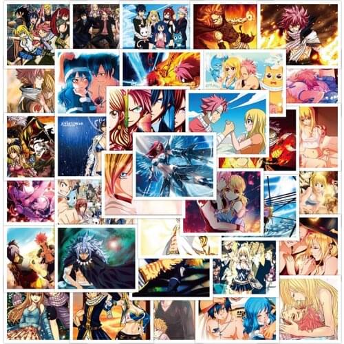 50Pcs Classic Japanese Animation Fairy Tail Sticker For Bike Motorcycle Skateboard Guitar Laptop Luggage Graffiti Sticker