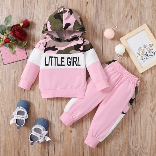 Toddler Girl Outfits Baby Girl Clothes Set Camouflage Hooded Infant Kids Clothing Baby Tracksuit Bulk Drop Shipping Wholesale