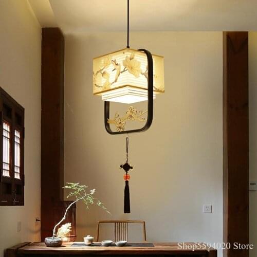 New Chinese Pendant Lamp Single-ended Creative Bedside Lights Bar Concise Hallway Dining Room Hanging Lamp Zen Light Fixtures