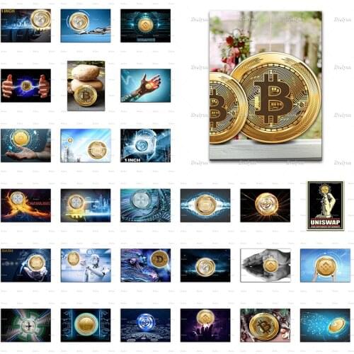 Crypto Money Poster,Monero,Millionaire,Stellar,Polkadot,Ripple,Dogecoin,Bitcoin Home Living Room Decor Canvas Wall Art Prints