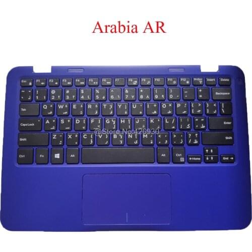 Laptop Palmrest AR Keyboard For DELL For Inspiron 11 3162 3164 0W60JF W60JF 0DRTK1 DRTK1 460.07603.0012 Blue Arabia Touchpad new