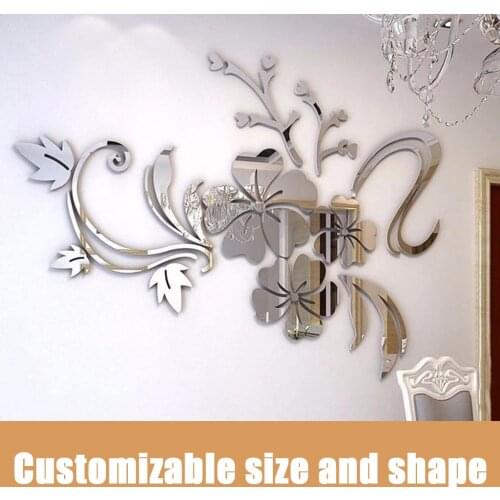 Self Adhesive Wall Sticker Flower Vine Modern Decal Waterproof Anti Static Harmless Removable Mirror Home Room Office Decoration