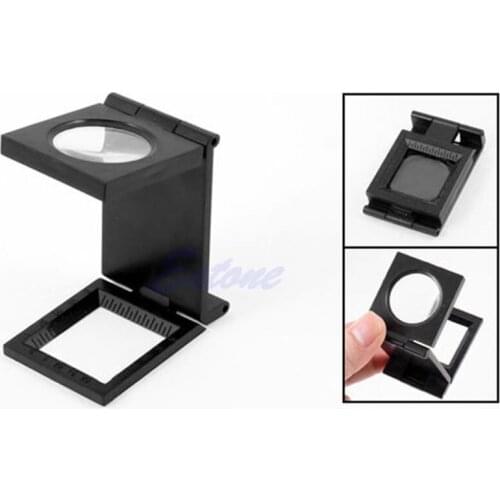 10X Loupe Magnifier Desktop Fabrics Sewing Thread Measure Scale Counter Foldable