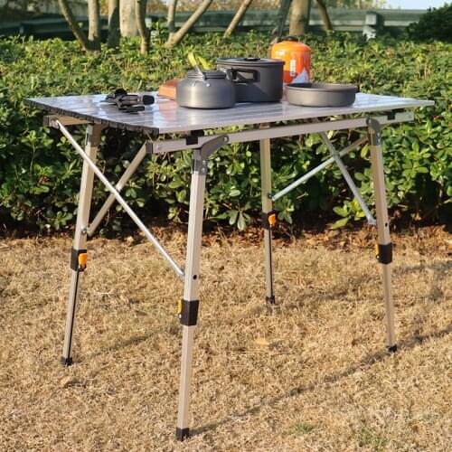 Folding Table Aluminium-Alloy Outdoor Camping for 90--53cm Waterproof