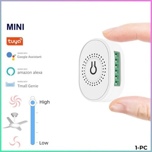 Tuya Smart Wifi Mini Smart Fan Switch Ceiling Fan Controller Smart Life APP/ Voice Control Work With Alexa Google Home