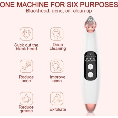 USB Vacuum Suction Blackhead Remover Nose Facial Pore Cleaner Spot Acne Black Head Pimple Removal Beauty Face Skin Care Tools