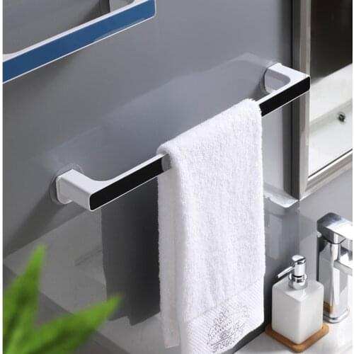 Towel Holder Rack Wall Mounted Towel Hanger Bathroom Towel Bar Shelf Roll Holder Hanging Hook Bathroom Organizer