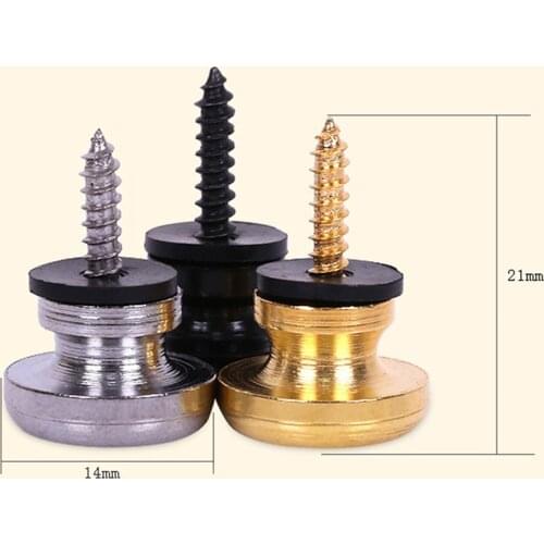 2Pcs/Pair Replacement Guitar Strap Locks Parts Chrome Belt Lock Buttons Buckle Guitar Accessories Gold Silver Black Color