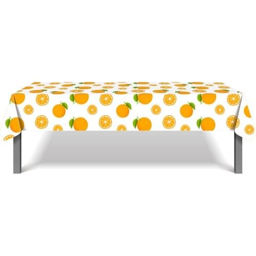 130*220cm PE Fresh Fruit Orange Juice Happy Birthday Party Disposable Tablecloths Hawaii Baby Shower Party Decorations