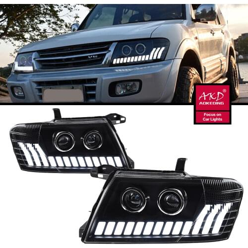 2 PCS Car Lights automotive Parts For Mitsubishi PAJERO V73 Head lamps LED Headlight LED Dual Projector FACELIFT
