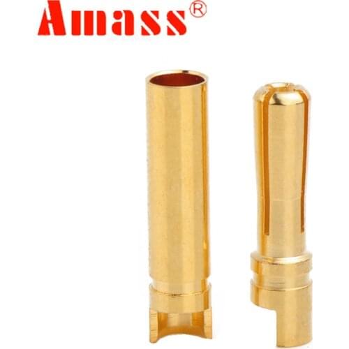 20pcs/lot AMASS 4.0mm 4mm Gold Plated Bullet Connector for RC battery ESC and motor helicopter boat Quadcopter (10 pair)