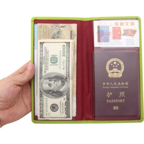 2019 Travel Business Solid Pu Leather Long Passport Cover Men Credit Card Holder Case Driver License Tickets Wallet Coin Bag