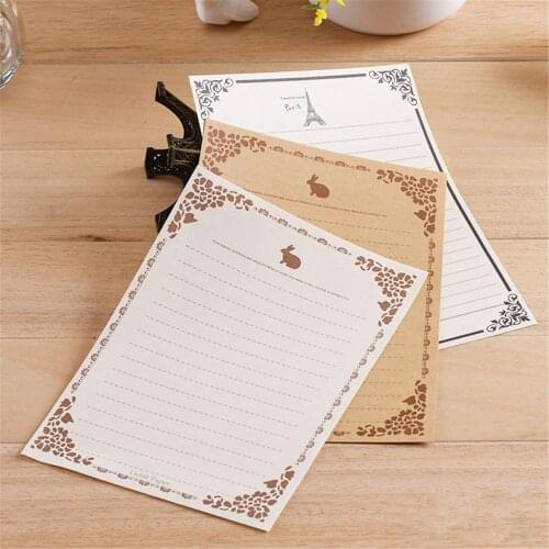 8 Sheets Vintage Design Letter Papers Writing Stationery Paper Pad Note Letter Set School Office Supplies