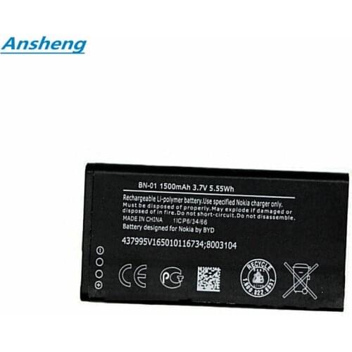 Ansheng High Quality 1500mAh BYD BN-01 battery for Nokia Lumia X 1045 RM-980 RM 980 X2 X+ Plus 1013 X2DS Smartphone