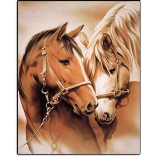 Needlework 5D DIY Diamond Painting Animals Horse square Cross Stitch Rhinestone Full circular Diamond Embroidery Home Decor