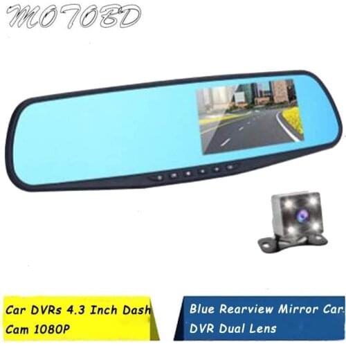 New 4.3 Inch Car Dvr Full HD 1080P Rearview Mirror G-Sensor Dual Lens With Rear View Camera Night Vision Auto Video Recorder