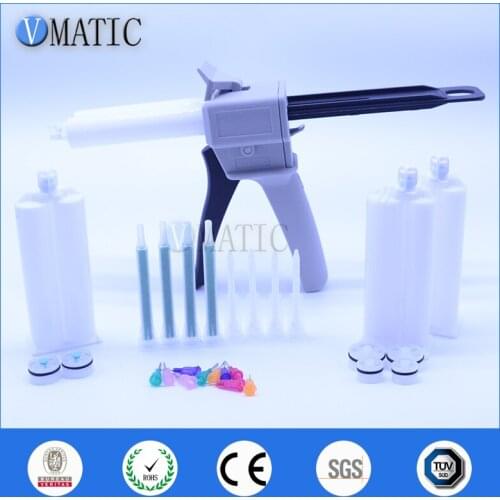 Free Shipping Ab Glue Cartridge 2:1 1:1 Universal 50ml 50cc Manual Dispense Gun With Cartridge & Static Mixing Nozzle