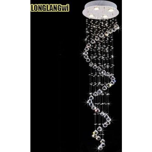 Free shipping new Modern Crystal Chandeliers Light Fixture Crystal Spiral staircase chandelier