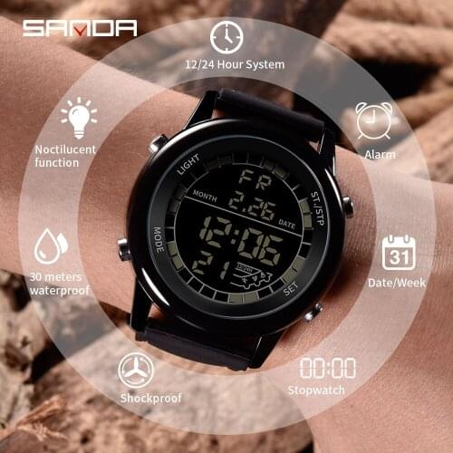 BASID Mens Sports Watch Digital Wristwatches Waterproof Alarm Electronic Clock Top Brand Luxury Gentleman Military Army For Ma