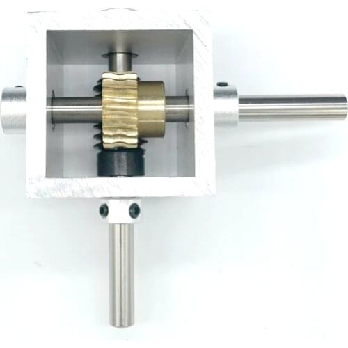 Worm Gear Reducer Small Gearbox 90 Degree Right Angle Reversing Gear Box 1:10 1:20 Angle Device