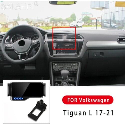 2021Electric Car Mobile Phone Holder For VW Tiguan L 2017 2018 2019 2020 2021 Air Vent Clip Mount Mobile Cell Stand GPS Support