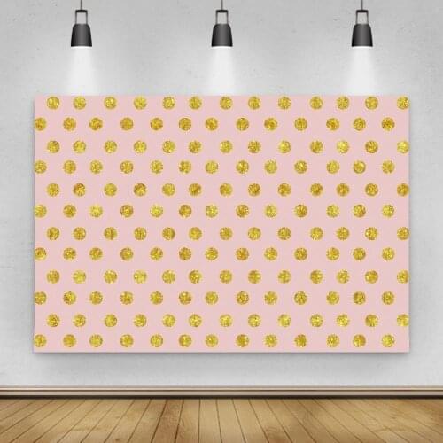Gold Polka Dots Pink Board Wall Photography Backdrops Newborn Baby Shower Pets Portrait Birthday Customize Photo Backgrounds