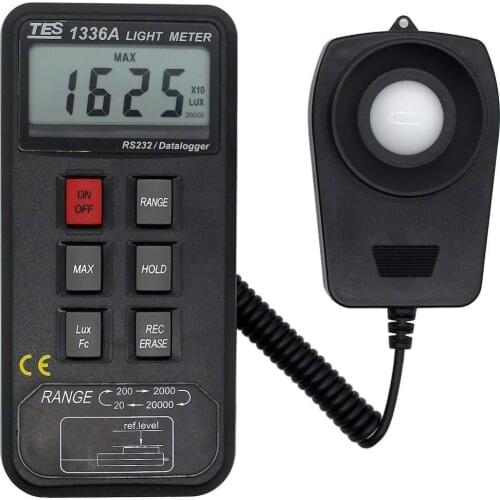 TES TES-1336A Digital LUX Logging Light Meter With Memory USB Interface 16000 Point Data Logging TES1336A