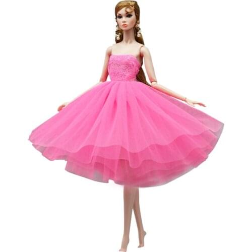 11.5" Fashion Pink Princess Dresses Outfits For Barbie Doll Clothes Vestidos Ballet Dancing Costume 1/6 Accessories Kids DIY Toy