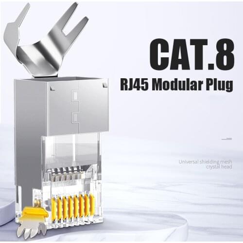 SAMZHE Cat 7 Cat 8 RJ45 Connector 8P8C Modular Lan Cable Head Plug