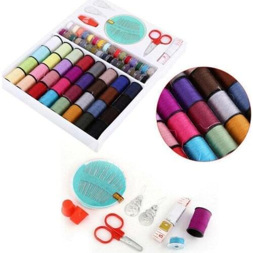 64 Rolls Sewing Machine Line thread Spool Set Bobbin Cotton Reel Needle Tape Set