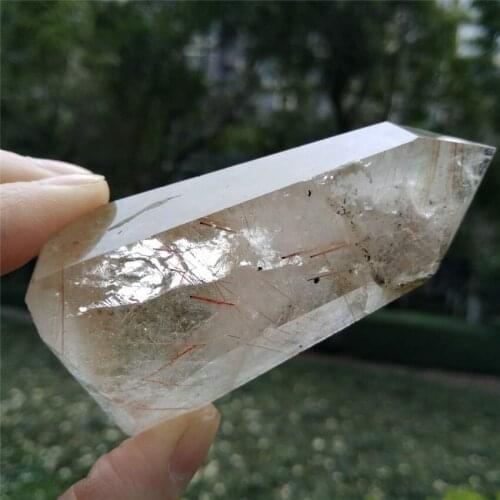 Natural Rutilated Quartz Crystal Points Quartz Crystal Wands Hair Crystal Points Healing Chakra Meditation Crystal