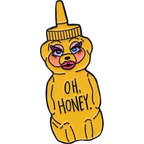 Oh Honey Trixie Mattel Bubble Bear Brooch RuPauls Drag Race Enamel Pin Funny bottle Accessory