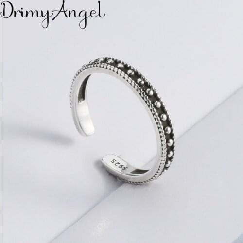 Exaggerated Retro Silver Color Beads Rings For Women Engagement Rings Vintage Christmas Gifts Party Jewelry