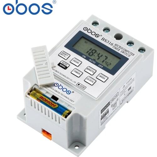 OBOS New KG316 25A Intelligent Microcomputer Programmable Electronic Timer Time Switch Relay Controller AC220V DC12V