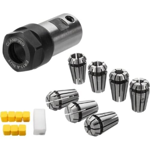7Pcs ER11 1-7mm Spring Collets with ER11A 5mm Motor Shaft Holder Extension Rod Retail