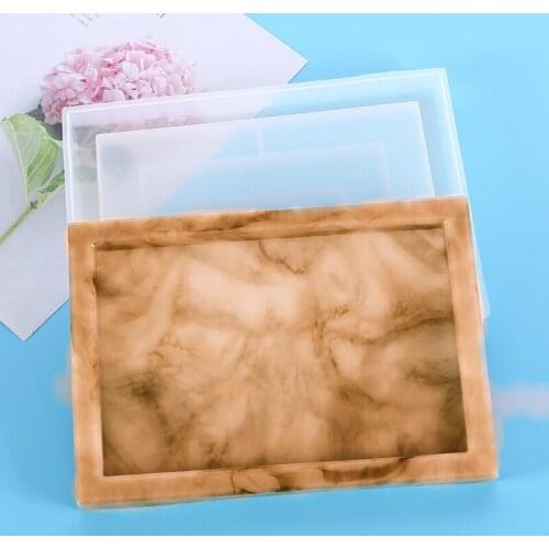 Rectangle Flower Pot Tray Epoxy Resin Mold Storage Plate Dinner Dish Tray Mold Large Plate Resin Casting Mold Craft Tool