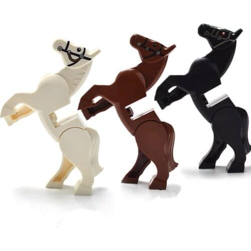 Singel Sale Military Knight Horse Building Blocks for Kids Xmas Gift Animal Toys Figures Blocks