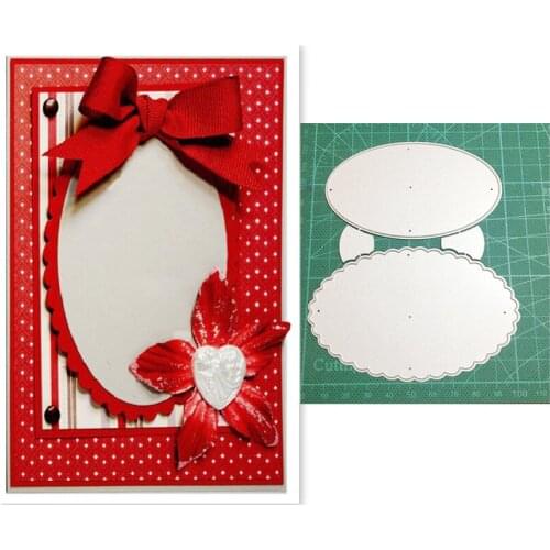 Christmas Lace Oval Frame Metal Cutting Dies Stencils dies for DIY Scrapbooking dies Decoration Paper Craft dies Embossing Dies